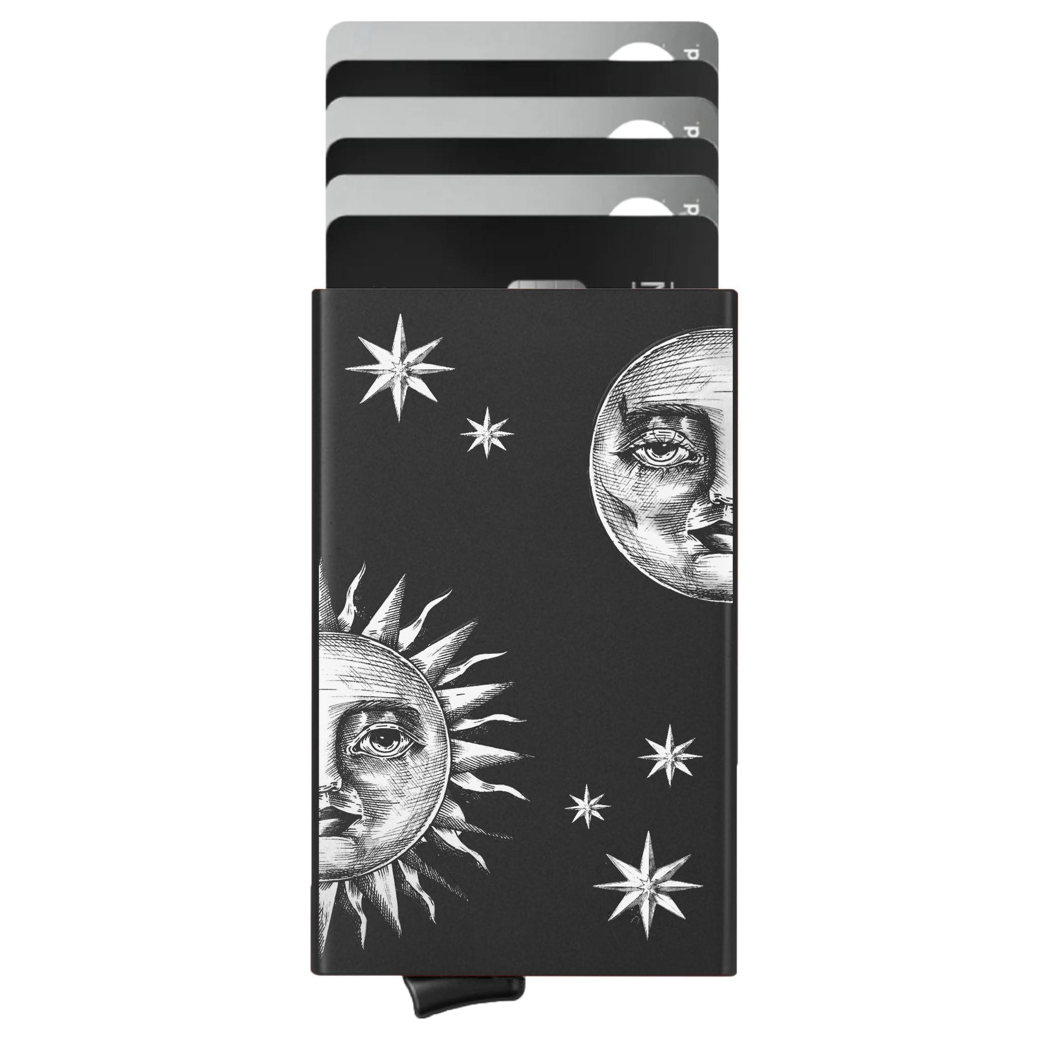 Porte-cartes personnalisé Soleil et Lune