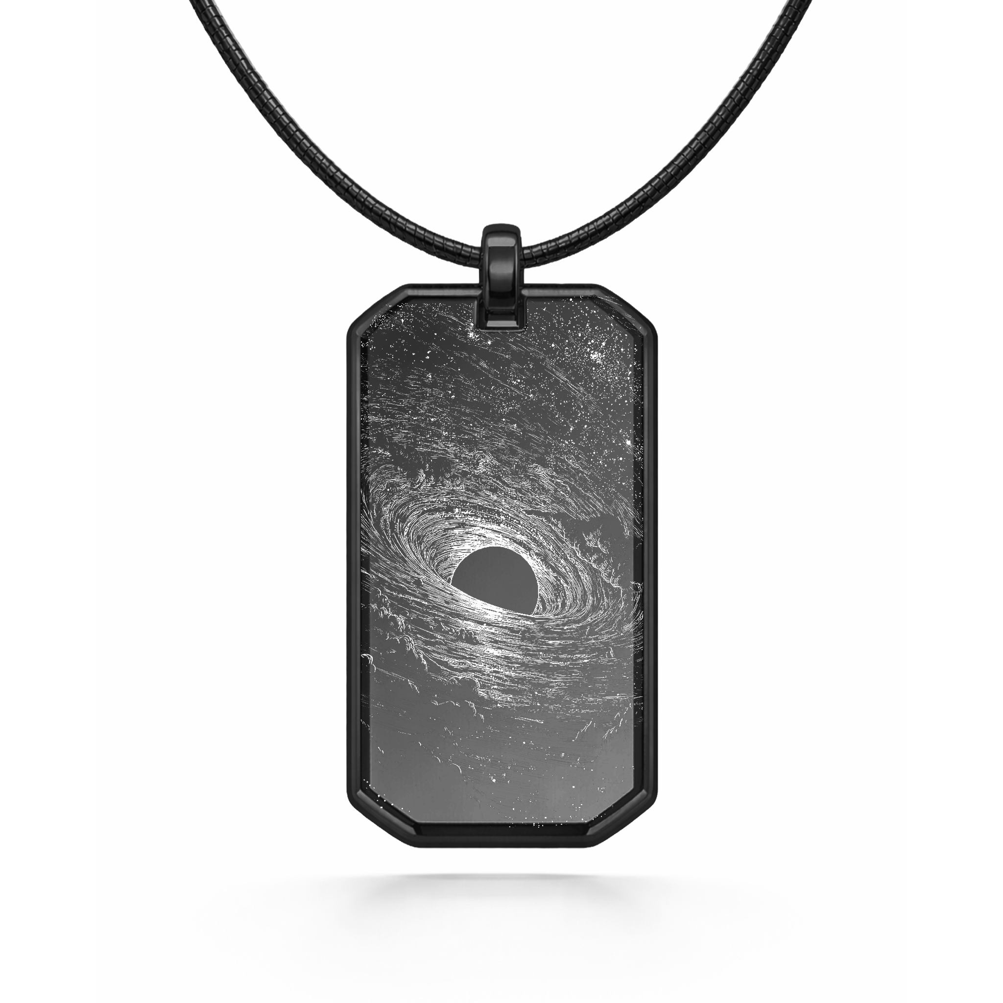 Collier noir avec pendentif Trou Noir