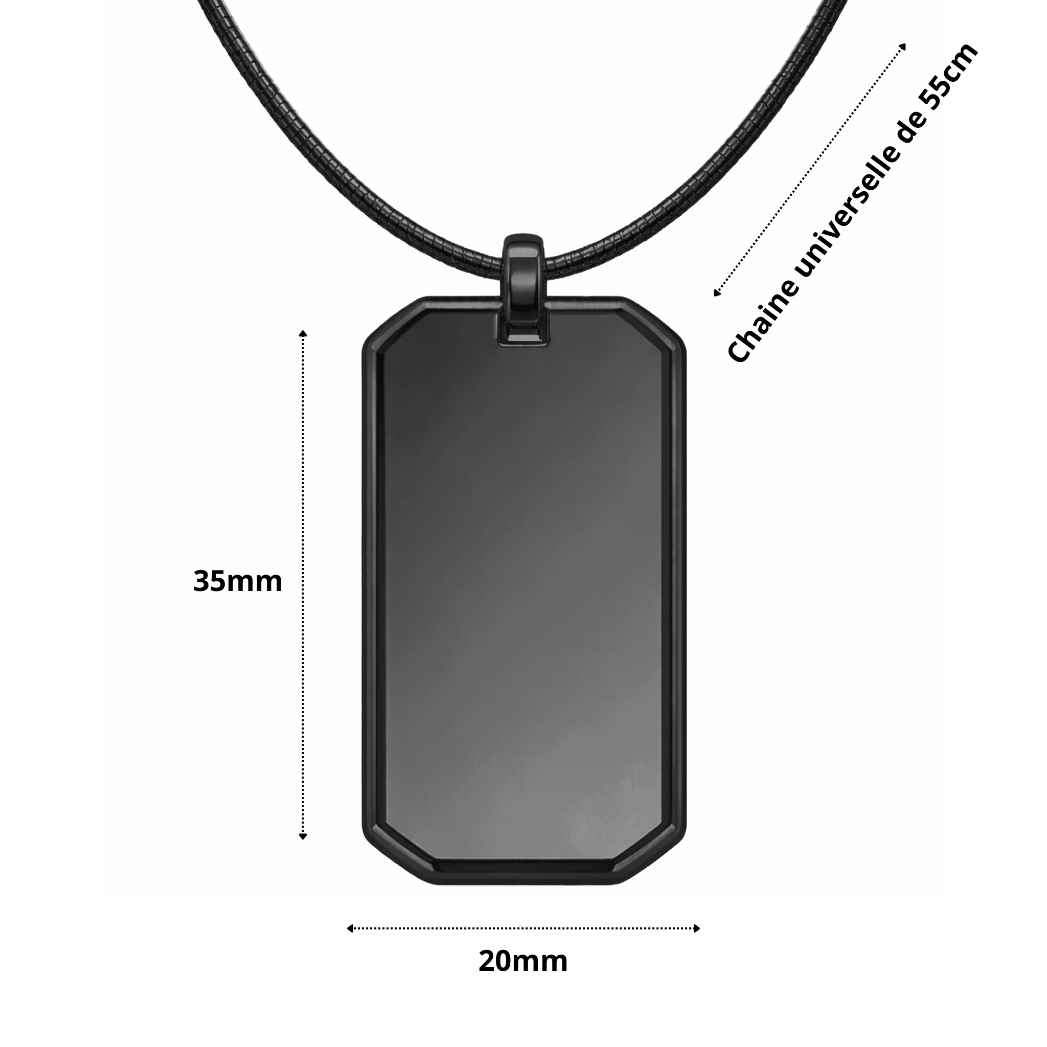 Collier noir avec pendentif Wanted
